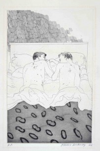 David Hockney, Two Boys Aged 23 or 24 from Illustrations For Fourteen Poems from C.P. Cavafy, 1966-67, Etching, 31.5x 22