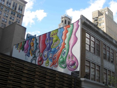 Kenny Scharf  2011, Philly Chunk Pack, 13th Street 2nd-storey building above Sampan