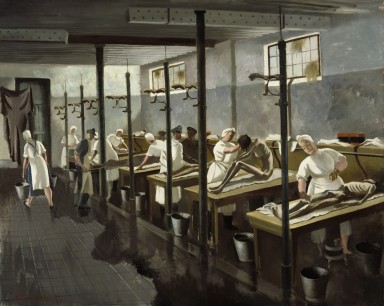 Zinkeisen, Doris Clare (1898–1991) Human Laundry, Belsen: April 1945, Oil on canvas