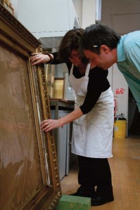 Conservators at work