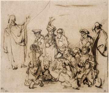 Rembrandt Harmensz. van Rijn, Dutch (active Leiden and Amsterdam), 1606–69, Christ Preaching, c. 1643