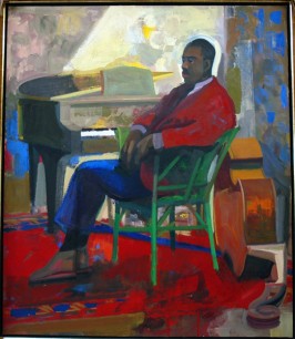 James Weeks, Study of a Musician, 1960. Oil on canvas, 66x44 in. Private collection, San Francisco.