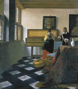 Johannes Vermeer, The Music Lesson  (c.1662–65) Oil on canvas 73.3 x 64.5 cm. Royal Collection, London