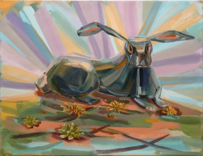 Judith Linhares, Rabbit (2005). Oil on linen