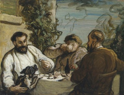 Honoré Daumier, Lunch in the Country (c.1867–8), Oil on panel, 26x34cm. National Museum of Wales, Cardiff. Photo © National Museum of Wales