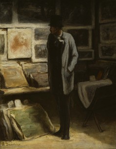 Honoré Daumier, The Print Collector (c.1857–63), Oil on cradled panel, 42.3x33cm. The Art Institute, Chicago