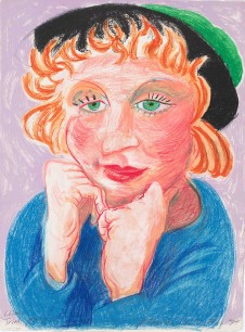 David Hockney, Celia with Green Hat, 1984, Lithograph in colours, National Gallery of Australia, Canberra, © David Hockney, 2014