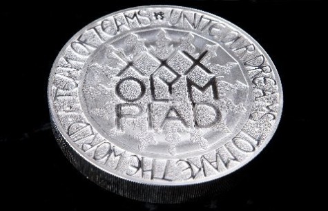 The Olympic silver one-kilo coin by Tom Phillips RA