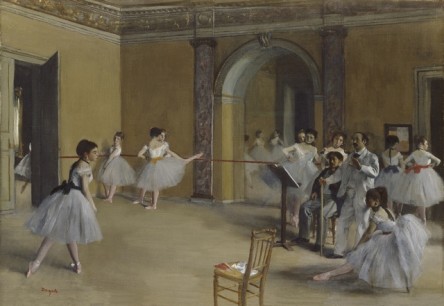 Hilaire-Germain-Edgar Degas, The Dance Foyer at the Opera on the rue Le Peletier, 1872. Musée d’Orsay, Paris: Bequest of Count Isaac de Camondo, 1911