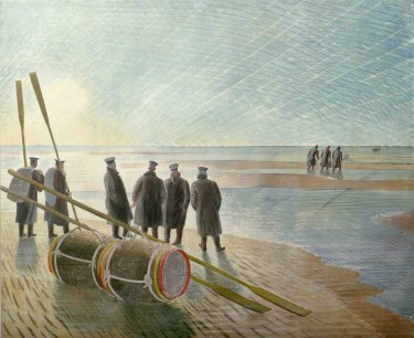 Eric Ravilious, Dangerous Work at Low Tide, 1940, Watercolour and pencil on paper, © Ministry of Defence, Crown Copyright 2015