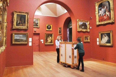 Made in China: Dulwich Picture Gallery staff carefully move crate in Gallery. Courtesy Dulwich Picture Gallery