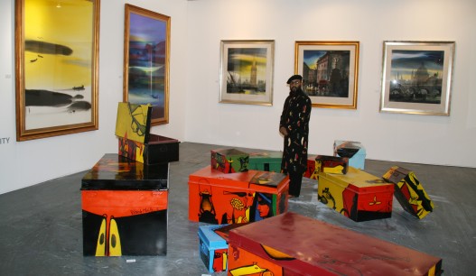 Paresh Maity with installation of his work, The Story of Life