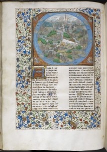 Map of the World, Livre des proprietez des choses (Bartholomaeus Anglicus, De proprietatibus rerum, translated into French by Jean Corbechon), Bruges, 1482.  © British Library Board, G70018-05