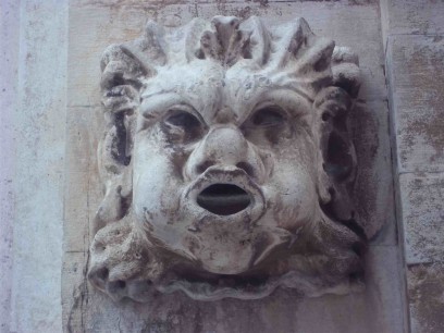 Mask on downspout of St Blaise Church, Dubrovnik