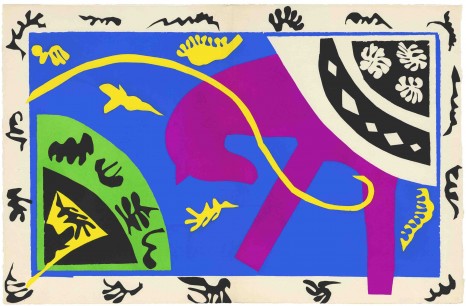 Henri Matisse, The Horse, the Rider and the Clown (1943–4). Maquette for plate V of the illustrated book Jazz 1947 © Centre Pompidou, MNAM-CCI, Dist. RMN-Grand Palais / Jean-Claude Planchet © Succession Henri Matisse/DACS 2013