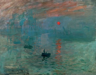 Claude Monet, Impression Sunrise (1872) - the painting from which the Impressionist got their name, originally intended as derogatory