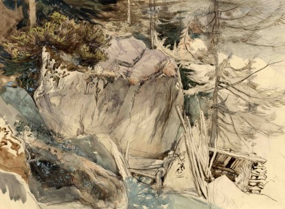 John Ruskin, Mountain Rock and Alpine Rose 1844-49