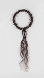 Fatma Abu Rumi, My Mother's Braid (2009), brambles and hair