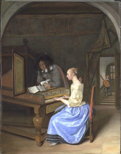 Jan Steen,  A Young Woman playing a Harpsichord to a Young Man, probably 1659.© The National Gallery, London