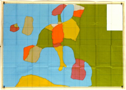 Mariele Neudecker, Never Eat Shredded Wheat (Memory Maps), drawn by Spanish male,  25 (above) and English male, 33 (below), acrylic and felt pen on paper, 1996