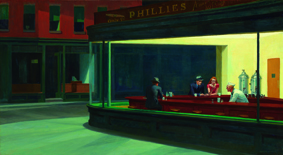 Edward Hopper,  Nighthawks,  1942.  The Art Institute of Chicago, Friends of American Art Collection  © The Art Institute of Chicago