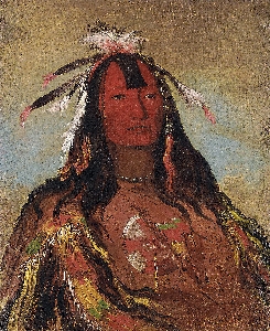 George Catlin, Hee-ohks-te-kin, Rabbits Skin Leggings, a Brave Nez PercÈ, 1832