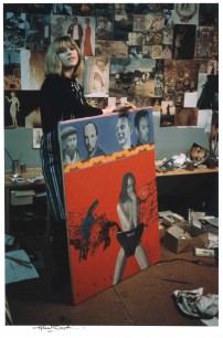 Pauline Boty with her painting Scandal ’63, based on the famous photograph of Keeler. Photo by Michael Ward, 1964, © Michael Ward Archives / National Portrait Gallery, London