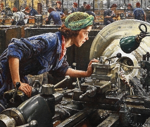 Laura Knight, Ruby Loftus Screwing a Beech-Ring (1943) . Courtesy, National Portrait Gallery, London