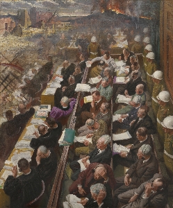 Laura Knight, The Nuremberg Trial (1946). Courtesy, National Portrait Gallery, London