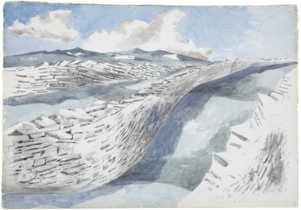 Paul Nash, Stone Sea, 1937. Pencil and watercolour on paper, 37.5x56.5cm. Courtesy Piano Nobile