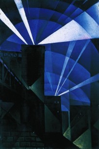 Christopher Wynne Nevinson  (1889-1946) The First Searchlights at Charing Cross (1914) Oil on canvas Given anonymously to Leeds Art Fund, 1916 [part of the 1924 gift]