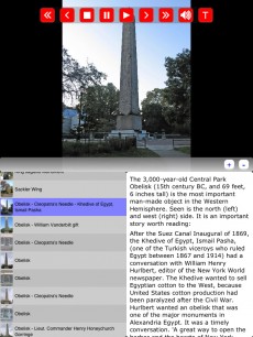 iPad display for the Central Park obelisk