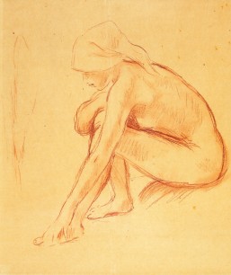 Berthe Morisot Study for La Baigneuse (Bather), 1891. Red chalk drawing,