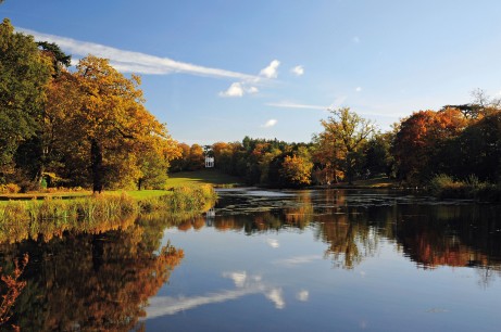 Painshill: The lake with Gothic Temple in the distance