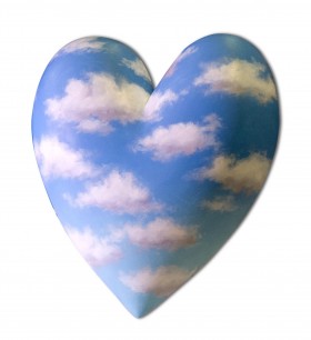 Patrick Hughes, Cloudy Heart, 2011. Oil paint on styrofoam. For Shelter, 'Up My Street'