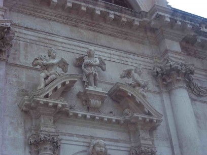 Pediment over north door of St Vlaho's Church, Dubrovnik