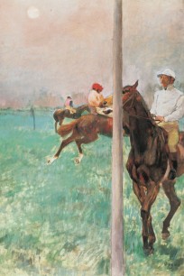 Edgar Degas, Jockeys before the race, c.1878–9, oil, essence, gouache and pastel on paper, 107.3 x 73.7cm