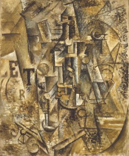 Pablo Picasso, Still Life with a Bottle of Rum, 1911, oil on canvas. The Metropolitan Museum of Art, New York. Jacques and Natasha Gelman Collection, 1998.