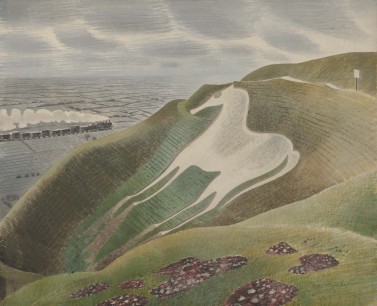 Eric Ravilious, The Westbury Horse, 1939, Watercolour and pencil on paper, Private Collection, on long term loan to Towner, Eastbourne.