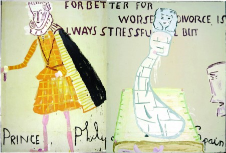 Rose Wylie, Lords and Ladies, 2006, oil on canvas. © Rose Wylie