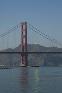 Liliane Lijn, Solar Hills, 2008 Prototype testing across the Golden Gate, San Francisco Photo: Liliane Lijn