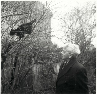 Stanley Spencer with neighbour's cat.