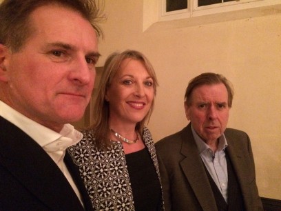 Sue Ecclestone with Tim Wright (left) and Timothy Spall Photograph: Robert Dearman