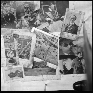 Sam Hunter, montage of photographs from Bacon’s studio, 7 Cromwell Place, c. 1950