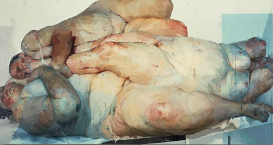 Jenny Saville,  Fulcrum, (1998-9) Öl auf Leinwand 289x487cm Privatsammlung