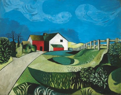 John Craxton, Alderholt Mill, 1943-4, Oil on board, 48.5 x 61com, Artist's Estate.