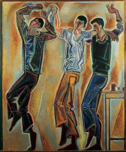 John Craxton, Three Dancers - Poros (1953-4), Oil on canvas, 100 x 81 cm, Lincoln College, Oxford