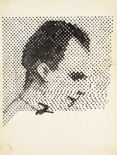 Sigmar Polke,  Raster Drawing (Portrait of Lee Harvey Oswald) (Rasterzeichnung (Porträt Lee Harvey Oswald)) 1963 Poster paint&pencil on paper, 95×70cm Private Collection Photo: Wolfgang Morell, Bonn © 2014 Estate of Sigmar Polke/ARS, NY/VG Bild-Kunst Bonn