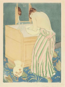 Mary Cassatt, Woman Bathing, 1890-1891, colour drypoint and aquatint on heavy laid paper, sheet: 47.9x31.2cm. National Gallery of Art, Washington, Gift of Mrs. Lessing J. Rosenwald