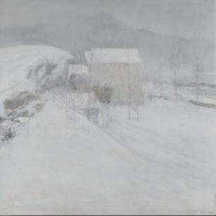 John Henry Twachtman (1853–1902), Snow, c. 1895–6, Oil on canvas, 30 x 30 in. Pennsylvania Academy of the Fine Arts, Philadelphia, The Vivian O. and Meyer P. Potamkin Collection, Bequest of Vivian O. Potamkin, 2003.1.10